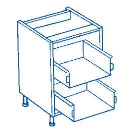 drawing of a drawer stack kitchen unit