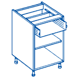 drawing of a drawerline single base kitchen unit