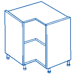 drawing of an L shape corner base unit