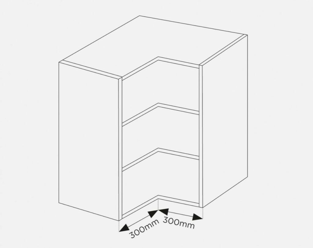 LShaped Corner Wall Kitchen Unit 600mm x 600mm Furniture Doors