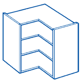 drawing of an L shaped corner wall kitchen unit