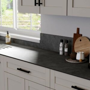 Solid laminate slate coloured worktop 12mm