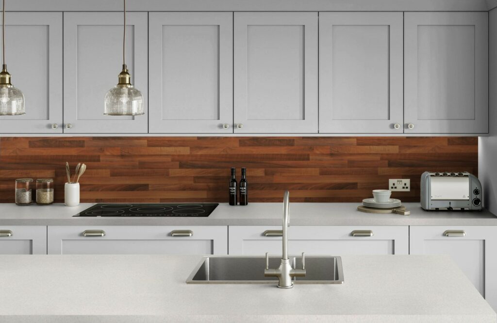 Walnut Butchers Block Laminate Splashback - Furniture Doors